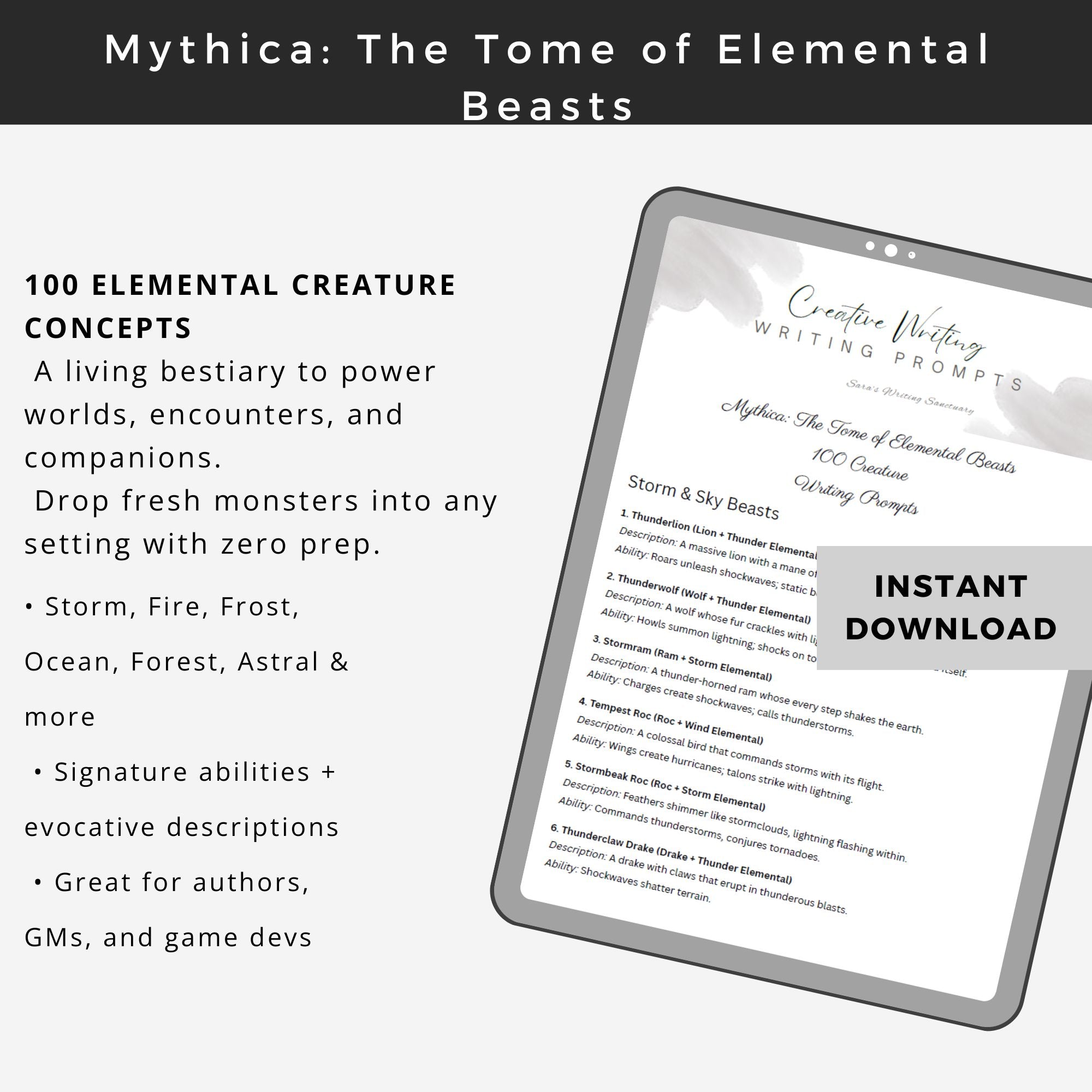 Mythica: The Tome of Elemental Beasts