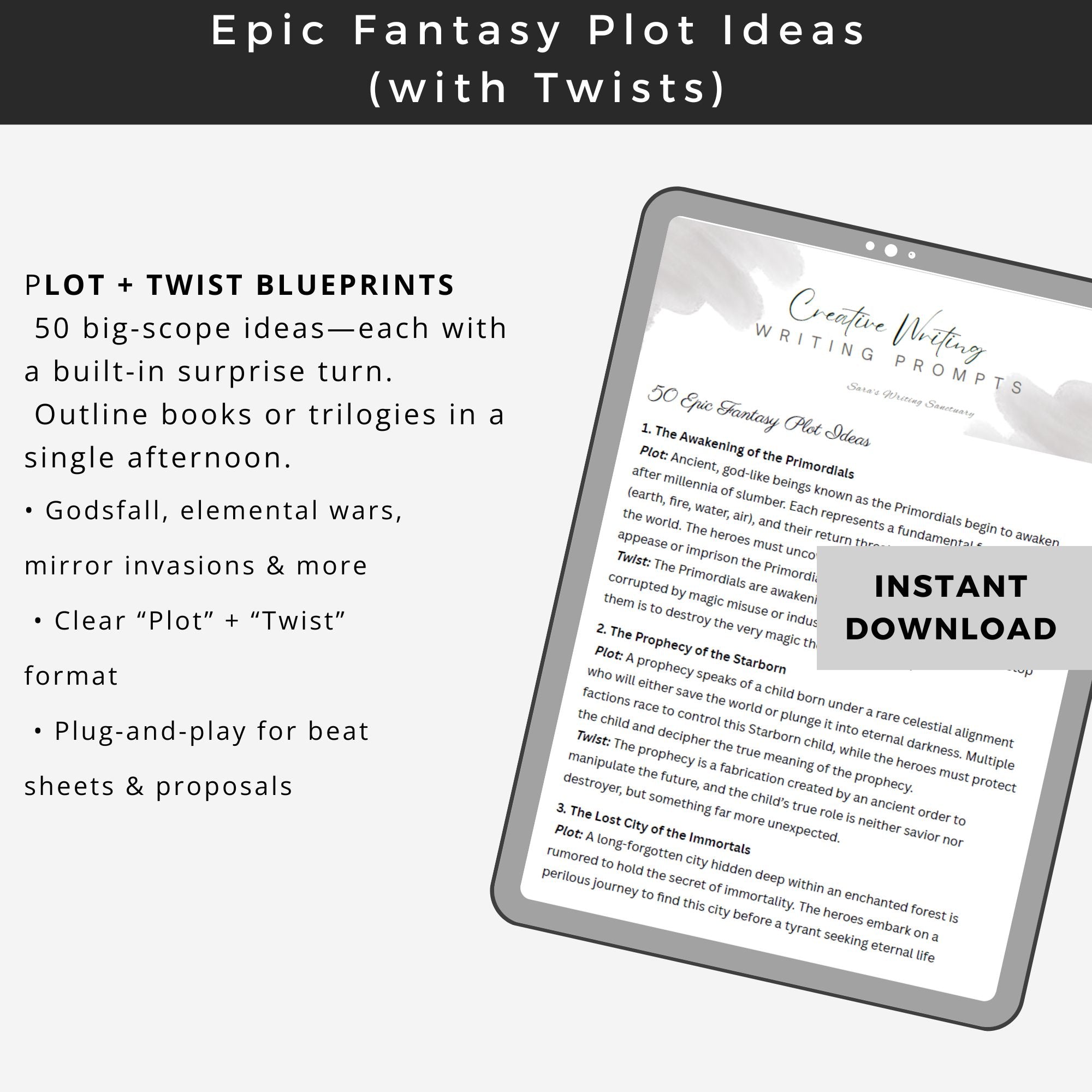 50 Epic Fantasy Plot Ideas